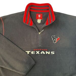NFL Houston Texans Fleece Pullover Quarter Zip Sweatshirt‎ Football Navy Mens XL